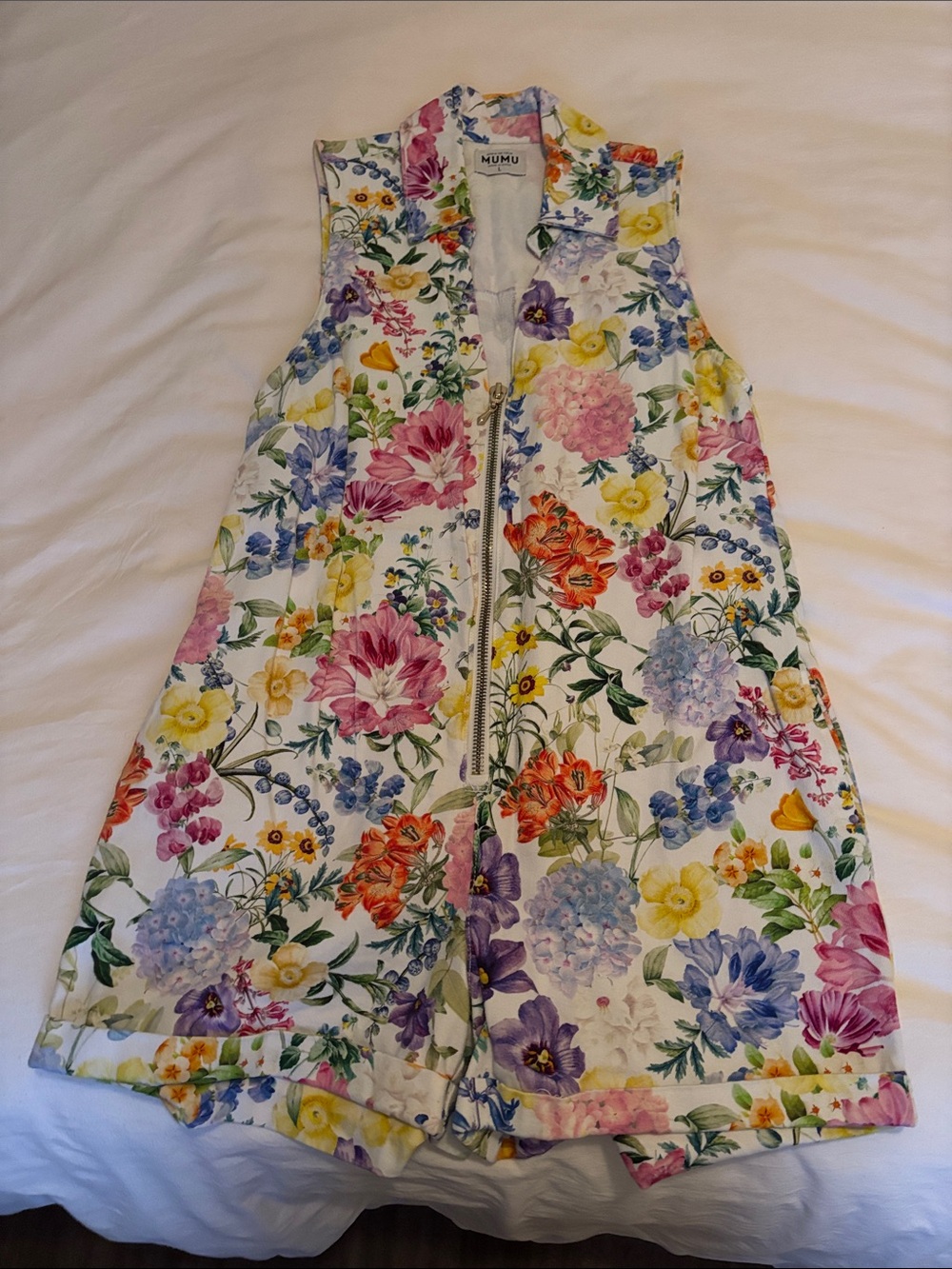 Show Me Your MuMu Floral Zip-Front Romper - White Multi